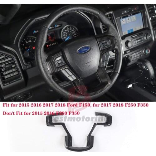 For Ford F150 2015 2016 2017 2018 Carbon Fiber Car Steering Wheel Frame Cover