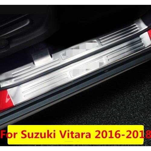 For Suzuki Vitara 2016-18 stainless steel welcome pedal refires door sill strip parts Interior decoration Auto Accessories