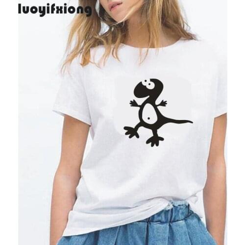 Funny Cartoon Dinosaur Print Women T Shirt Short Sleeve Casual Tee Shirt Femme Harajuku Shirt Women Tops Hipster Camiseta Mujer