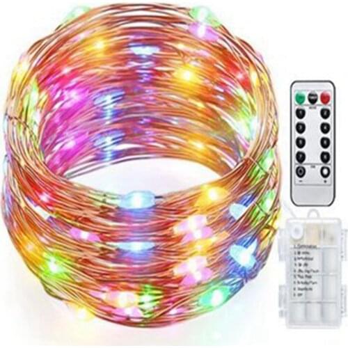 Fairy String Lights Battery Operated Waterproof 8 Modes 50 LED 16.4ft Remote Control for DIY Wedding Christmas Home Decoration