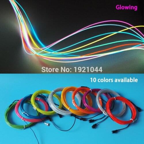 Hot Newest Popular LED Neon Light EL Wire Rope tape DC-5V USB driver 5Meter 10 colors Optional For Car DJ Night Party Decoration