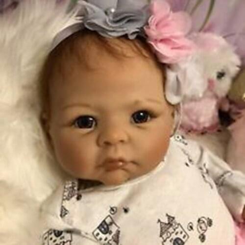 Hoomai 20 Inches Lifelike Newborn Cute Baby Little Grace Vinyl Unpainted Unfinished Doll Parts DIY Blank Doll Kit