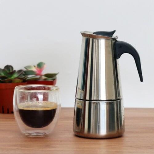 Geyser Moka Expresso Coffee Makers 4/6 Cups 304 Stainless Steel Coffee Moka Pot Maker Machine Stove Top Geyser Coffee Machine