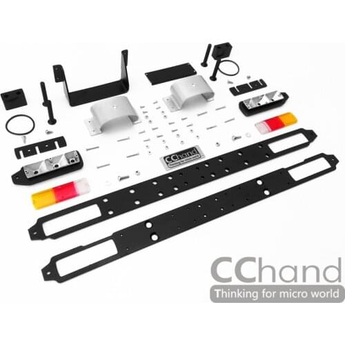 Metal Rear Bumper &Led cover SET assmebly For RC8WD 1/10 Scale RC Gelande II G2 Body Cruiser/FJ40 jeep TOYOTA FJ Truck