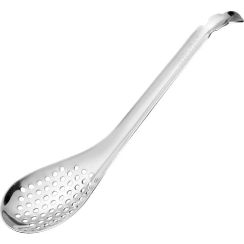 56 Holes Kitchen Strainer Restaurant Food Home Handheld Manual Tools Sauce Thickened Stainless Steel Caviar Spoon Cookware