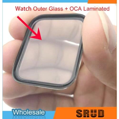 For Apple Watch Series 1 2 3 4 5 38mm 40mm 42mm 44mm OCA Laminated Outer Glass Repair Parts