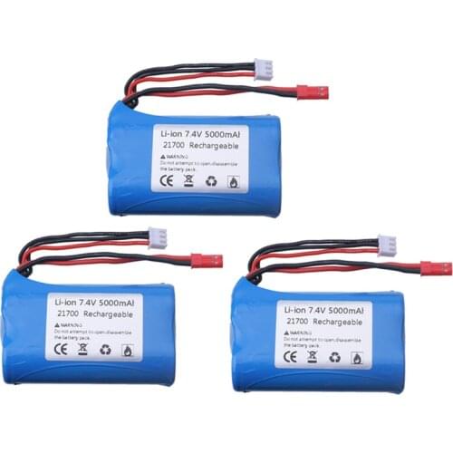 21700 7.4V 5000mAh Li-ion Batery for RC toy helicopter car boats tanks trucks gun model upgrade 7.4V lithium battery jst plug