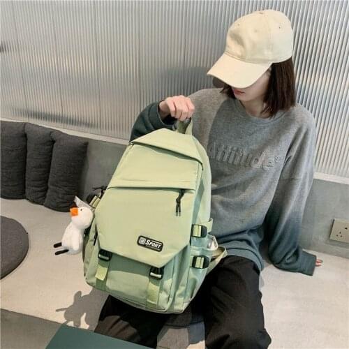 2021 Fashion Simple Backpack Harajuku Style All-match Schoolbag Large Capacity Light Travel Bags