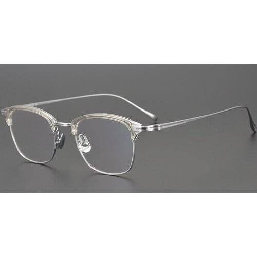 Pure Titanium glasses frame men Vintage square Designer optical eyeglasses Myopia reading women prescription clear eyewear