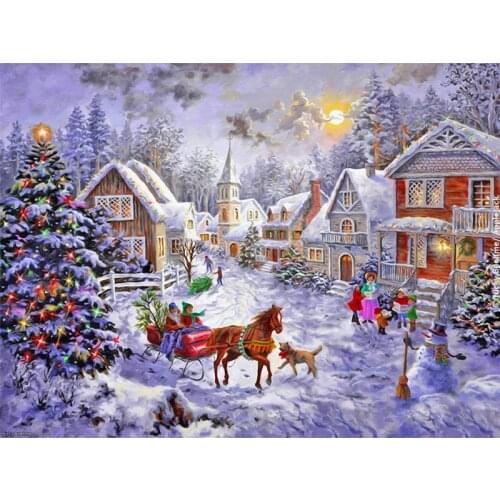 Diamond Painting Kit, 5D Diy Full Diamond Embroidery, Round/square Diamond Mosaic, Snow Christmas Tree Art Cross Stitch Sticker