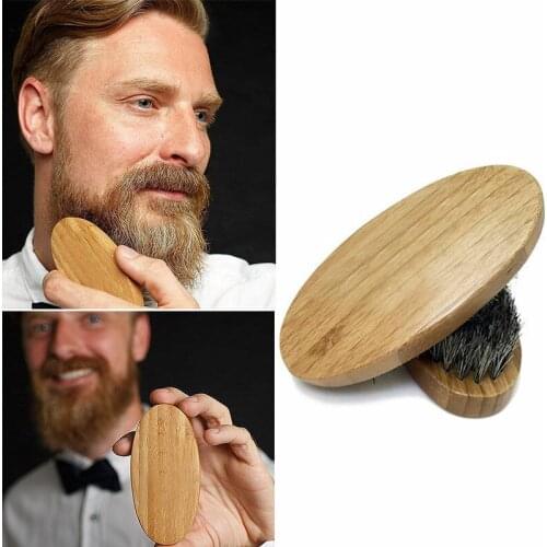 New Natural Boar Bristle Beard Brush For Men Bamboo Face Massage That Works Wonders To Comb Beards and Mustache