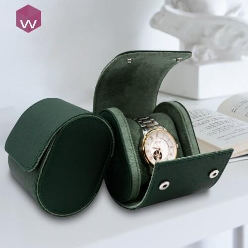 Custom Luxury Leather Watch Storage Box Watch Roll Single Travel Watch Case