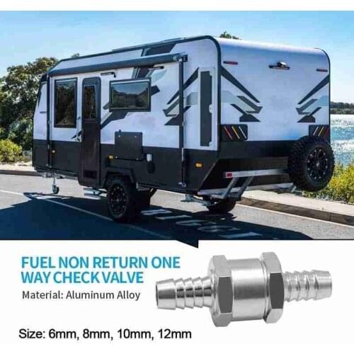 Aluminum Fuel Non Return Check Valve One Way Petrol 6/8/10/12mm Auto Car Ship Motorcycle Fuel System Accesory