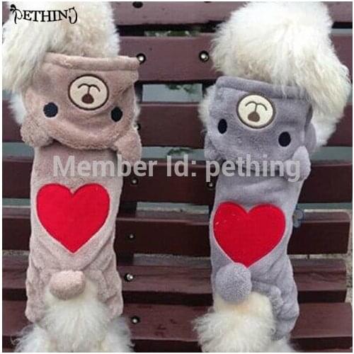 Pet apparel dog winter clothes pet dog winter warm clothes bear style dog clothes Assorted size and colors supply