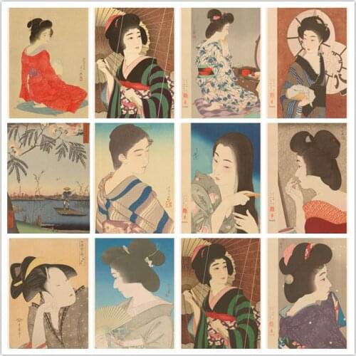 Perfect JL Nostalgia Japanese B Home Retro Poster Kraft Drawing core Wall stickers HJRB02