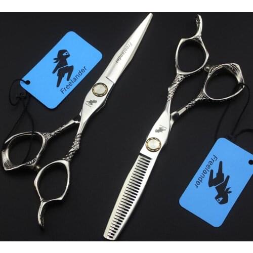 High quality 440C bearing screw Barber Hair Cut Scissors Sets 6 inch Professional Hairdressing Scissors Salon Cutting Shears