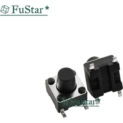 100pcs 6*6*7mm Light touch switch SMD ON/OFF Push button Touch Micro Switch Black 6*6*7 Keys Button SMD 4pin 6x6x7 tact switch