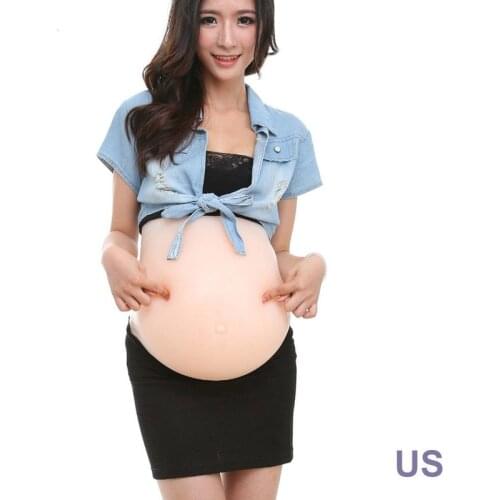 Silicone Fake Pregnant Belly 4-6 Moths 6-8Moths Pregnant Baby Belly Simulation Fake Maternity Twins Belly Soft False Tummy