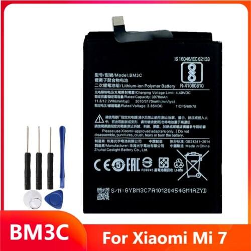 Replacement Phone Battery BM3C For Xiaomi Mi 7 MI7 BM3C 3170mAh With Free Tools