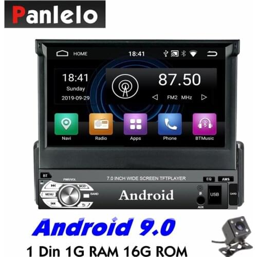 Universal Single Din Android 9.0 Heat Unit Music Player Android 7 Inch Quad Core 1080HD GPS Navigation Audio Radio BT Call