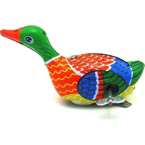 Vintage Clockwork Wind Up Duck toys Photography Children Kids Adult Duck Tin Toys Classic Toy Christmas Gift