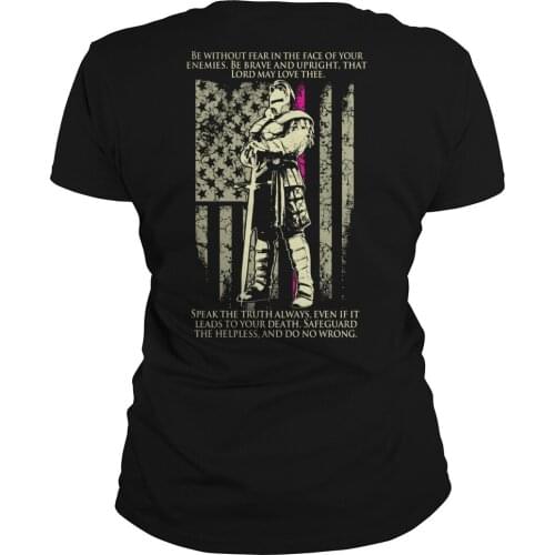 The Crusader Warrior Quotations Knights Templar Us Flag Womens T-Shirt