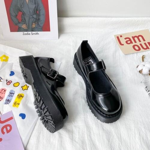 Large size 40 single shoes spring new retro Mary Jane womens shoes all-match thick bottom British style small leather shoes