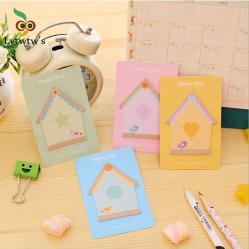 1 PCS Lytwtws Korean Sticky Notes Cute Kawaii House Post Notepad Filofax Memo Pads Office Supplies School Stationery Scratch