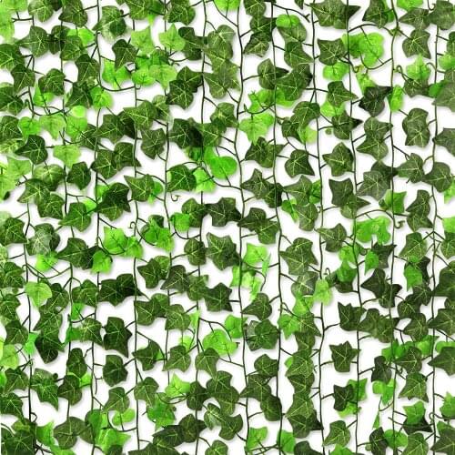 2.4M 100 pieces of leaf green vine silk artificial hanging leaf wreath plant leaf DIY wreath plant vine fake leaf flower creep