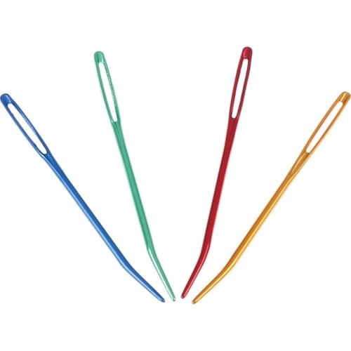 2pcs Crafts Sewing Bent Needle Big Eye Yarn Knitting Needle Aluminum Bent Tip Tapestry Darning Knitting Needles Needlework