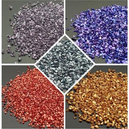 20gram/Bag 1-2mm Colorful Irregular Crush Gravel Super Shinny Glass Design Nail Rhinestones For Manicure Decoration