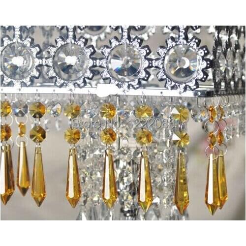30pcs GOLDEN YELLOW GLASS CHANDELIER CRYSTALS PRISMS HANGING SUNCATCHER SHIPPING FREE