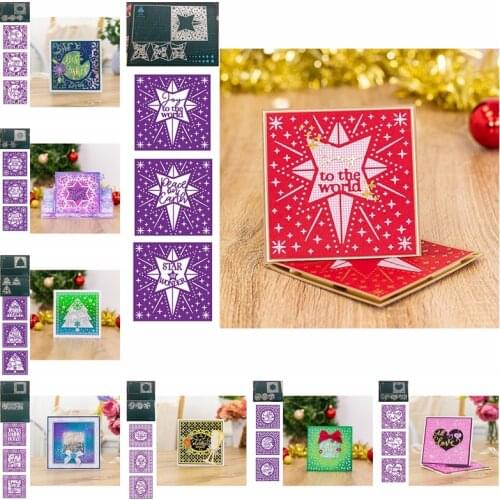 5pcs/Set Exchangeable Coverplates Phrases Frames Die Cuts For Card Making 2020 Metal Cutting Dies Stencils For DIY Crafts Cards