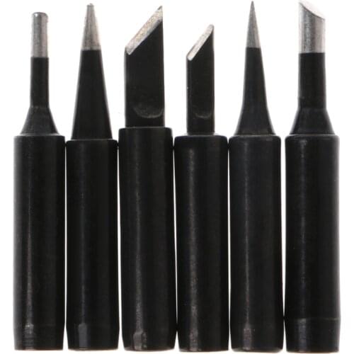 6Pcs/Set Lead-Free Solder Iron Tip 900M-T Iron Tips for Hakko Soldering Rework Station Tool
