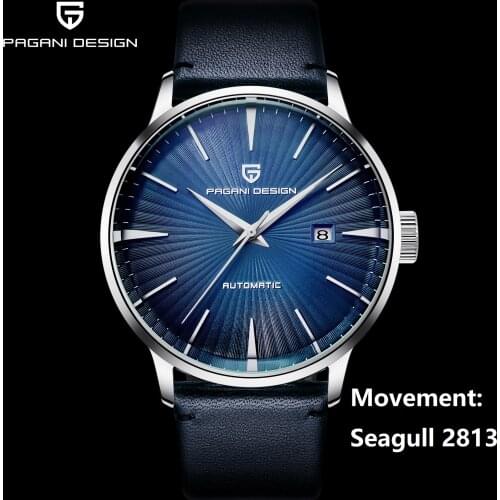 PAGANI DESIGN Mens Watch Classic Mechanical Leather Watches Men Seagull 2813 Automatic Wristwatch 100M Waterproof Clock PD-2770