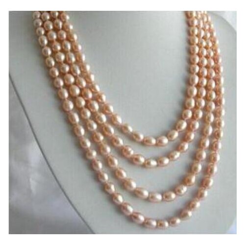 Women Gift Freshwater 7-8MM stunning long 100" baroque pink freshwater cultured pearl necklace b108 Factory Wholesale price