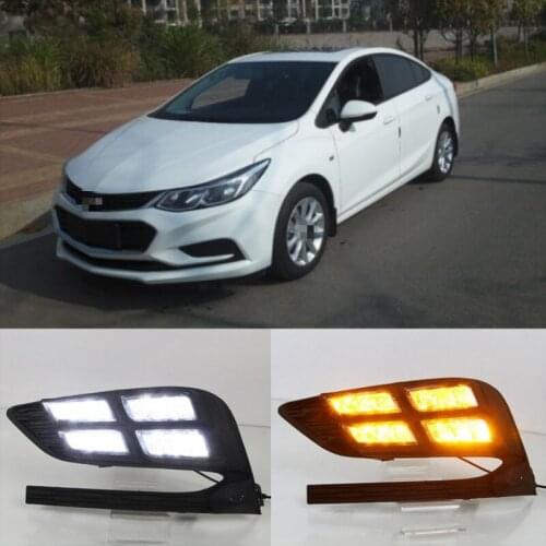 2Pcs DRL For Chevrolet Cruze 2016 2017 2018 Daytime Running Lights fog lamp cover headlight 12V Daylight signal for Chevy