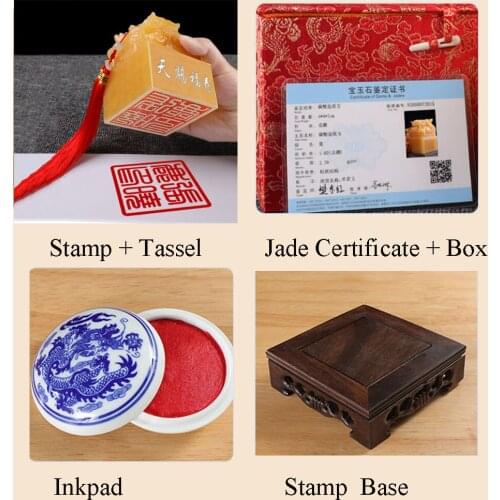 Dragon Carved Jade Seals English Chinese Name Stamp Personal Hand Account Chop Children Student Gift School Shop Receipt Seals