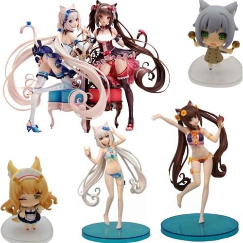 Native Anime Figures Nekopara Chocola & Vanilla Red and white sexy girl figure PVC Action Figure toy Collection Model Doll Gifts