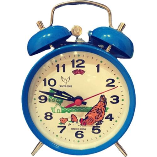 Loud Metal Mechanical Alarm Clock Childrens Clockwork Bell Chicken Vintage Watch Desk Clock Pecking Rice Clocks Gift Ideas