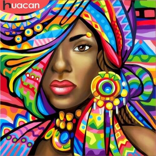 HUACAN 5D Diamond Painting Full Drill Square Home Decor Picture Of Rhinestone Mosaic Diamond Embroidery People Gift