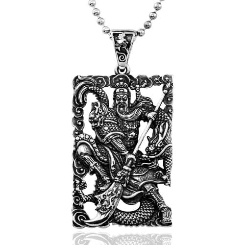 China Style Pendant Man Stainless Steel pendant Guan Yu Personality necklace Fashion Jewelry