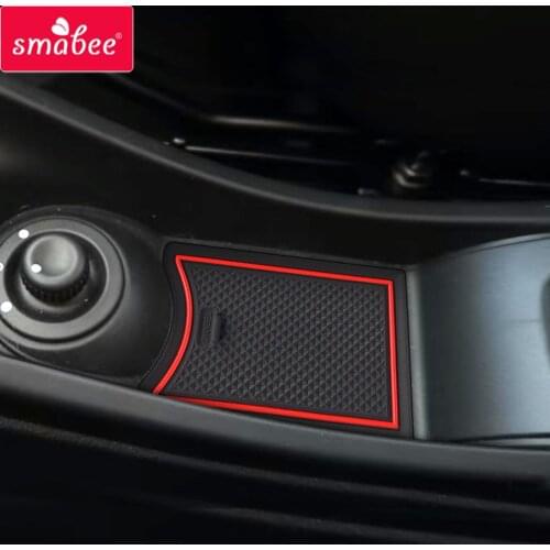 SMABEE for Renault Duster Dacia 2012 - 2018 Anti-Slip Gate Slot Cup Mat Accessories Car Groove Pad Non-Slip Rubber Coaster Mats