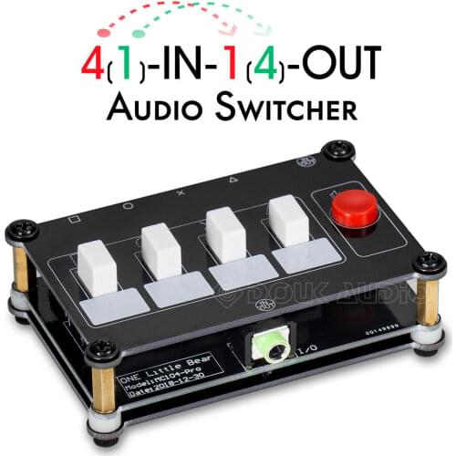 Little Bear Mini 4(1)-IN-1(4)-OUT 3.5mm Audio Switcher Passive Selector Splitter