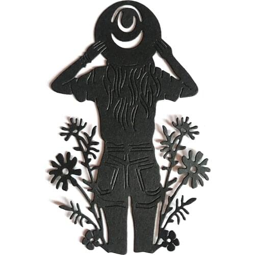 Miss Vintage Girl Cutting Dies Craft Die Cut Flowers Woman Scrapbooking Stencil Photo Cards Making Paper Embossing New Arrival