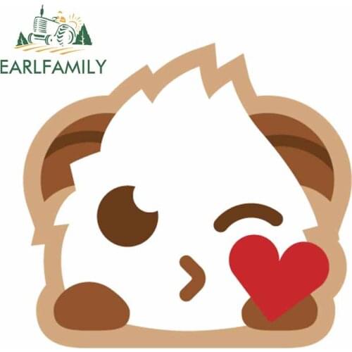 EARLFAMILY 13cm x 12.4cm for Poro Kissing Hearts Decal Personality Scratch-proof Car Stickers Refrigerator Windshield Graphics