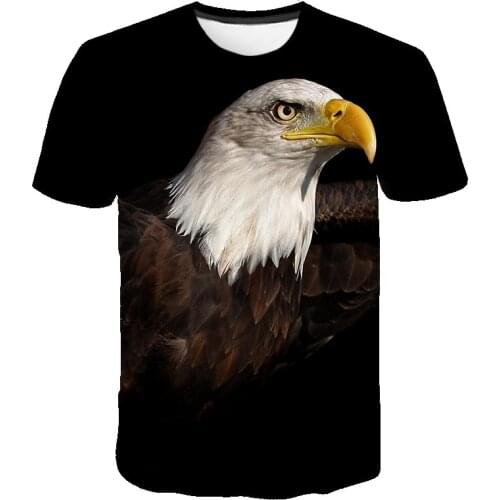 2021 new Soaring eagle 3d printing mens and womens t-shirt soft material shirt casual loose t-shirt sports mens streetwear