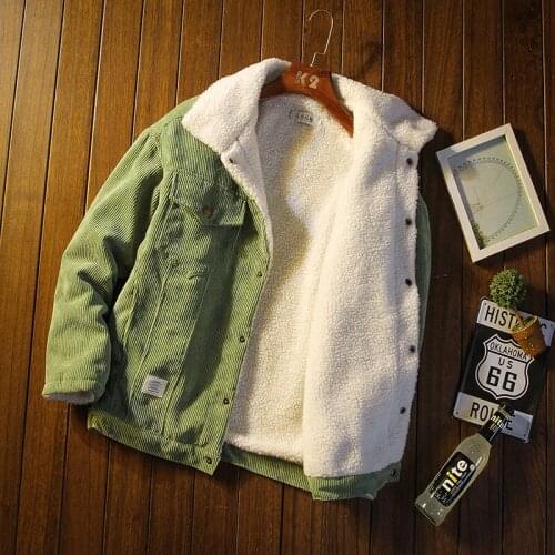 2021 Autumn and Winter Mens Thick Warm Corduroy Jacket Mens Jacket Hip-hop Jacket Mens Casual Cotton Clothes Plus Size 5XL