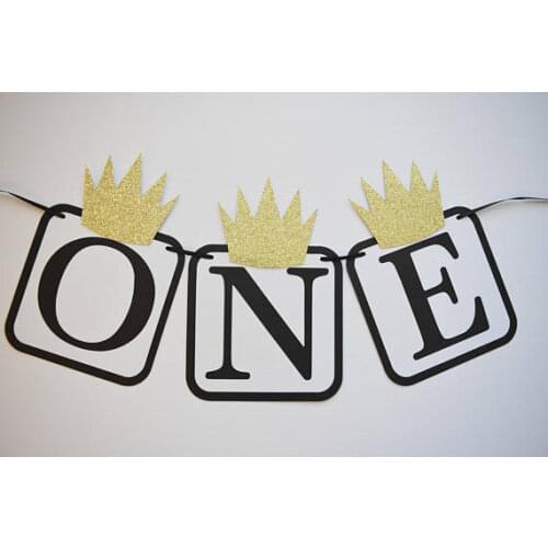 Personalized Wild One 1st birthday high chair Banners baby shower buntings nursery room garlands photo booth