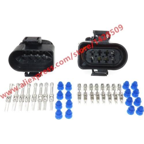 10 Sets 8 Pin 3.5mm Female Male Waterproof Automobile Electrical Connector For VW 3A0 973 834 3A0973834 3A0 973 734 3A0973734